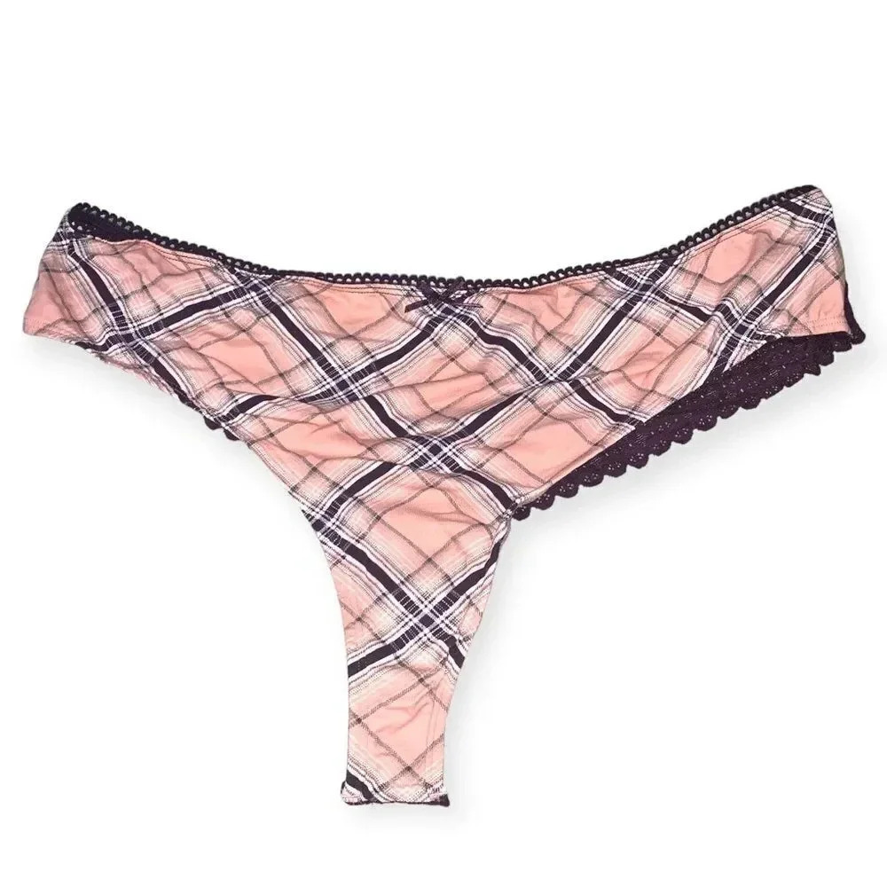 Cacique plaid lace thong